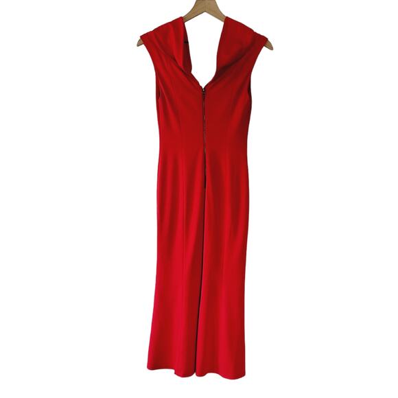 NEW Alice + Olivia Cecilia Red Draped-Shoulder Sleeveless Cocktail Dress - 2 - Picture 5 of 8